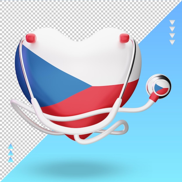 3d world health day Czech Republic flag rendering front view