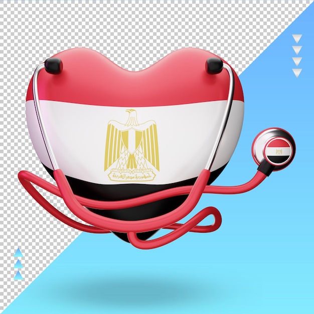 3d world health day Egypt flag rendering front view