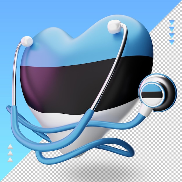 3d world health day Estonia flag rendering right view