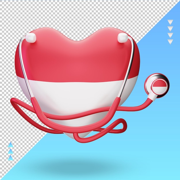 3d world health day Monaco flag rendering front view