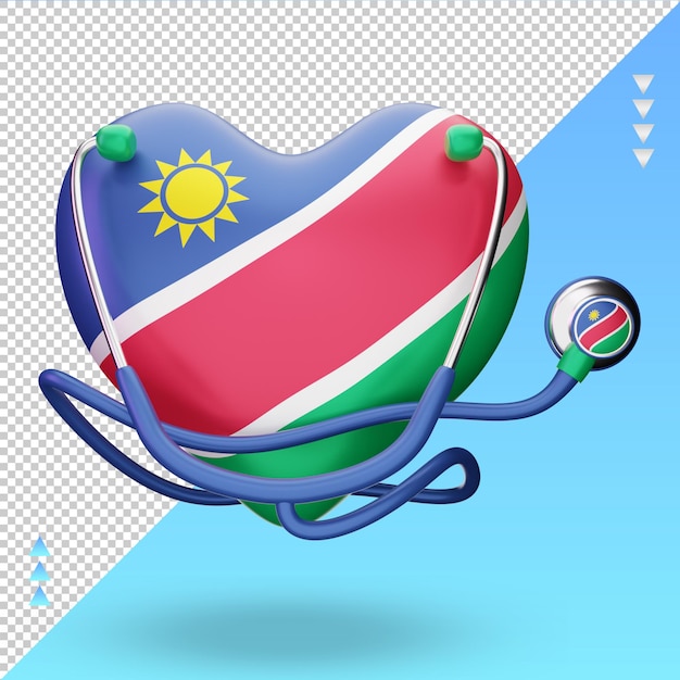 3d world health day Namibia flag rendering front view