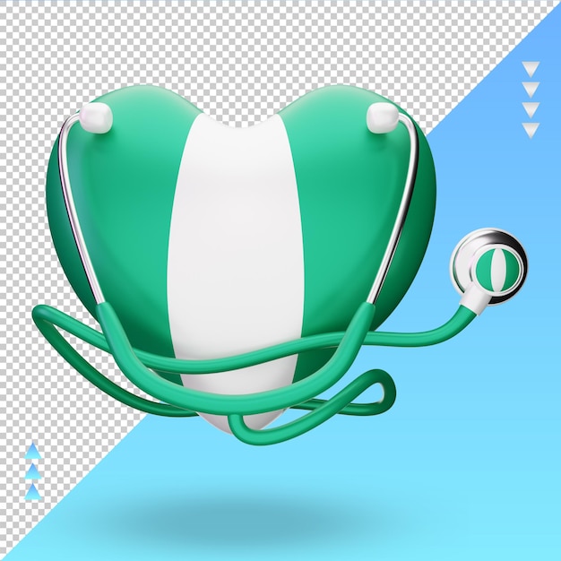 3d world health day Nigeria flag rendering front view