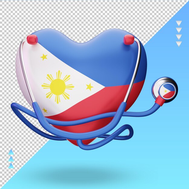 3d world health day Philippines flag rendering front view