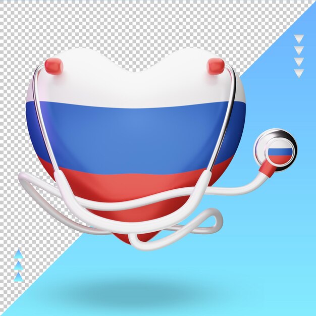 3d world health day Russian  flag rendering front view