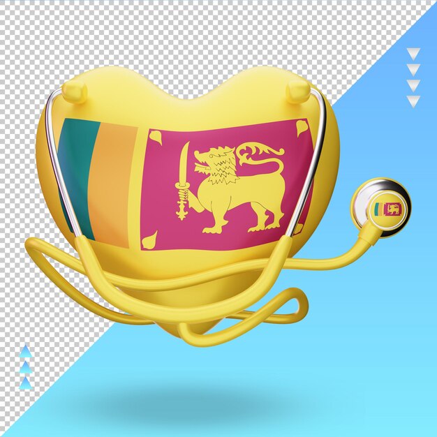 3d world health day Sri Lanka flag rendering front view