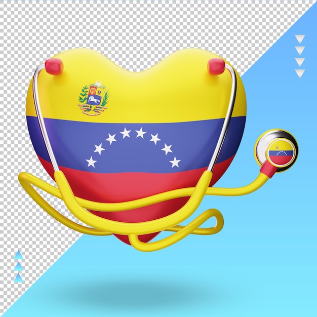 3d world health day Venezuela flag rendering front view