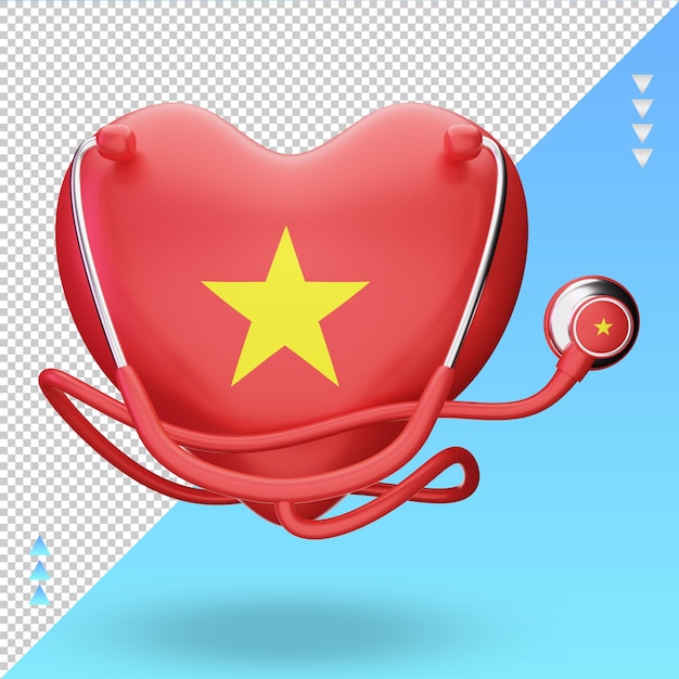 3d world health day Vietnam flag rendering front view