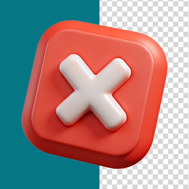 3D wrong icon on a transparent background