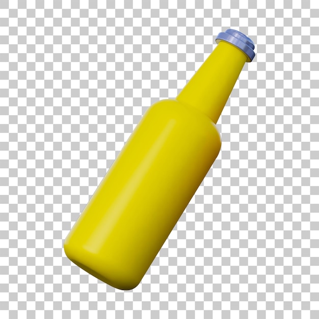 3d yellow bottle isolated icon