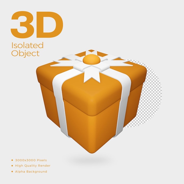 3d yellow box isolated object with high quality render and resolution