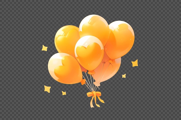 3d yellow cute balloons