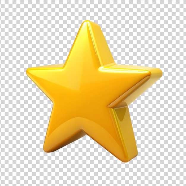 PSD 3d yellow star isolated on white background