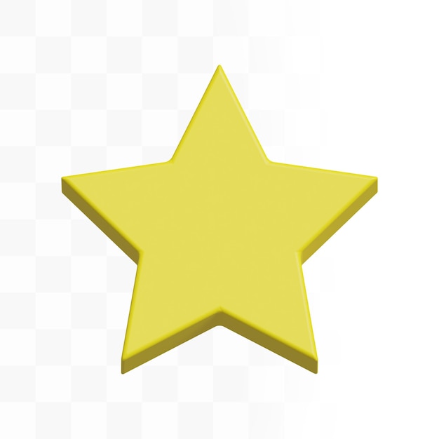 3d yellow star