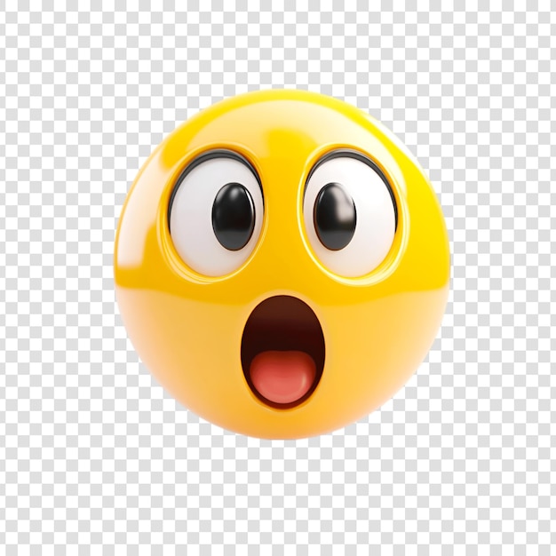 PSD 3d yellow wow emoji icon