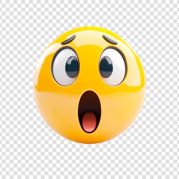 PSD 3d yellow wow emoji icon