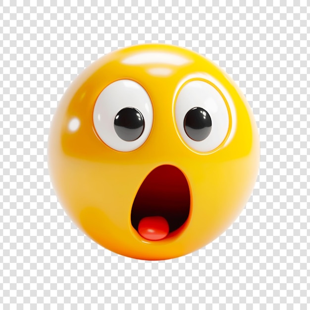 PSD 3d yellow wow emoji icon