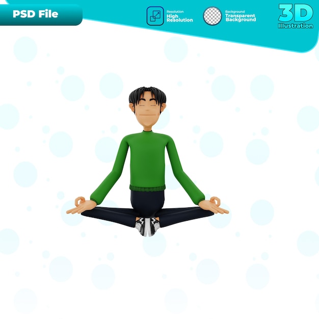 PSD 3d yoga gesture