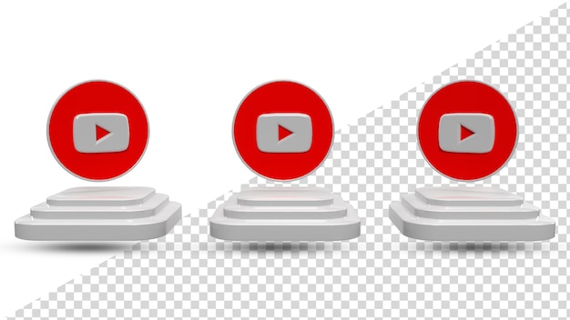 3D Youtube Icon on top of Podium