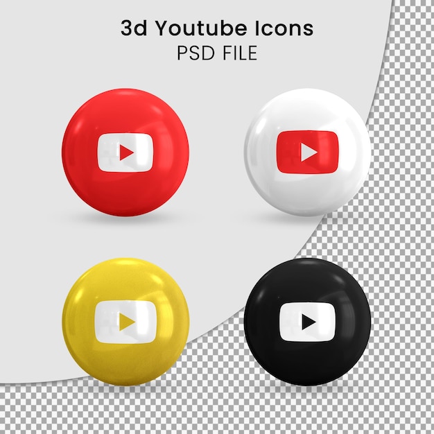 3d Youtube Icons Pack