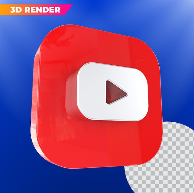 3d youtube logo rendering