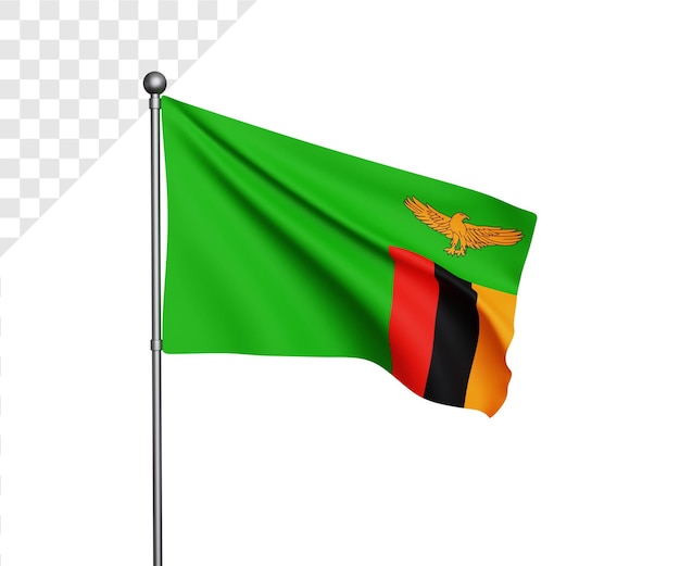 3d zambia flag illustration