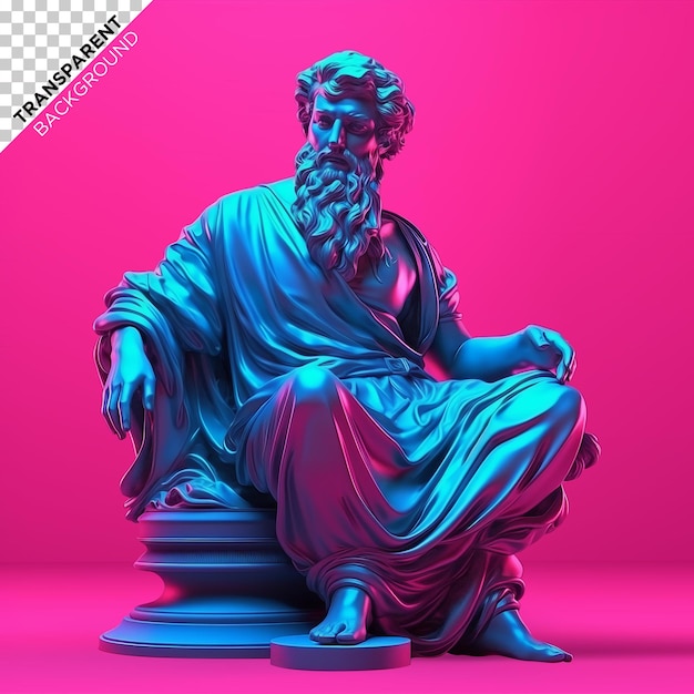 3d Zeus monument holographic ilustration