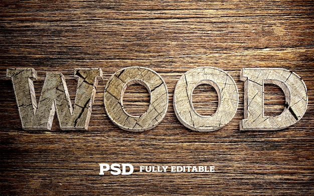 3DWooden Text PSD Fully Editable