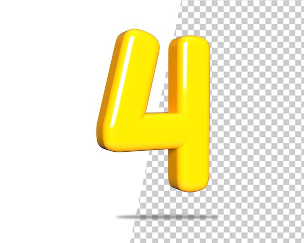 4 number four gold 3d logo
