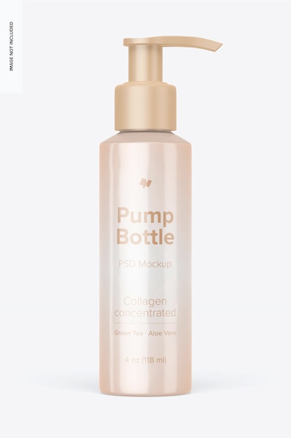 PSD 4 oz pump bottle mockup, front view