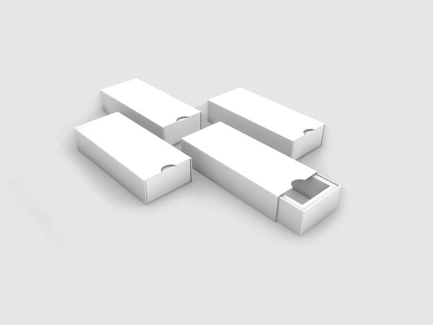 PSD 4 rectangular box with perspective view