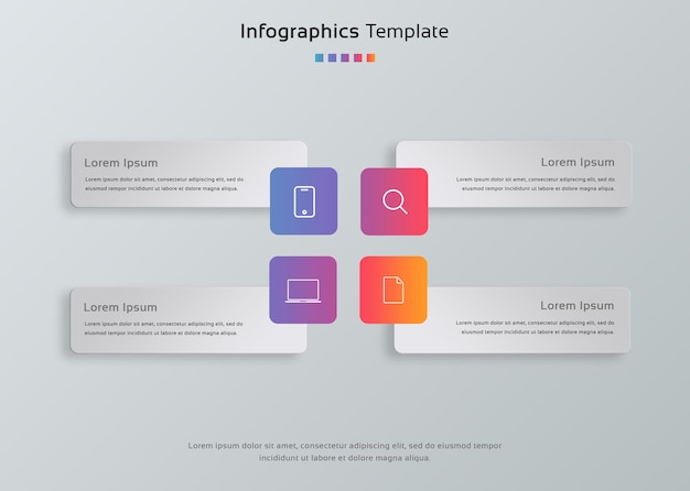 4 steps business infographics template