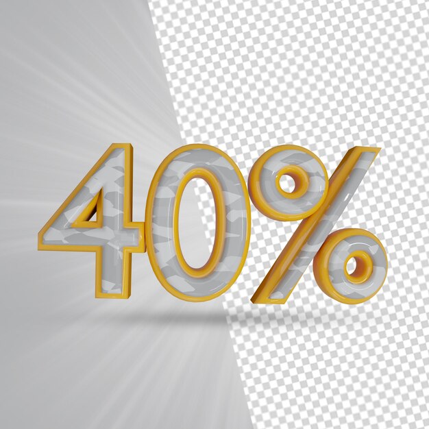 40 percent discount sale offer 3d render