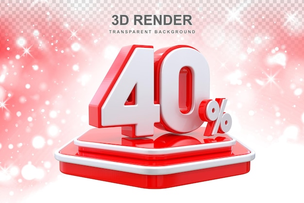 40 Percent Promotion Podium 3d Render