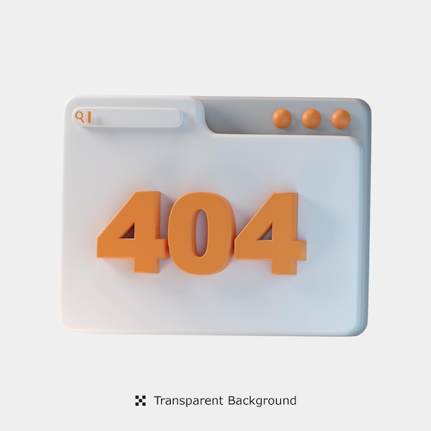 PSD 404 error 3d icon illustration