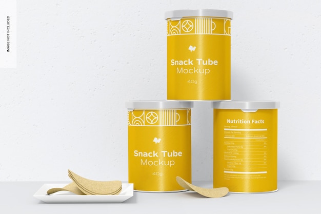 40g Snack Tube Mockup, Stacked Set