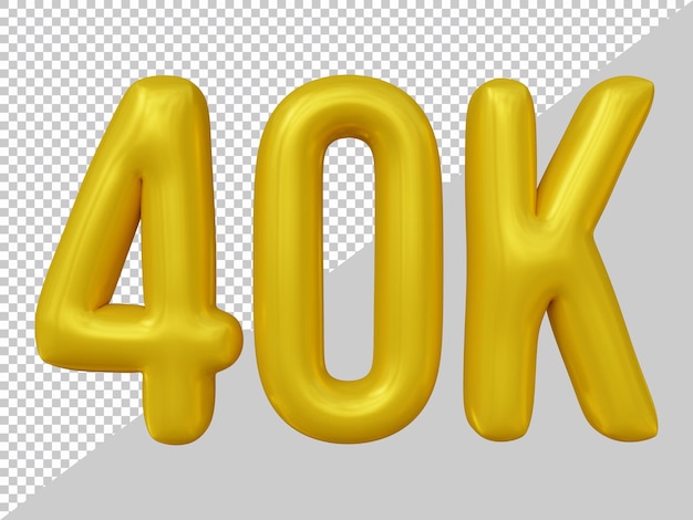 40k followers design in 3d render