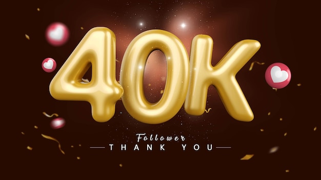 40k followers gold number luxury