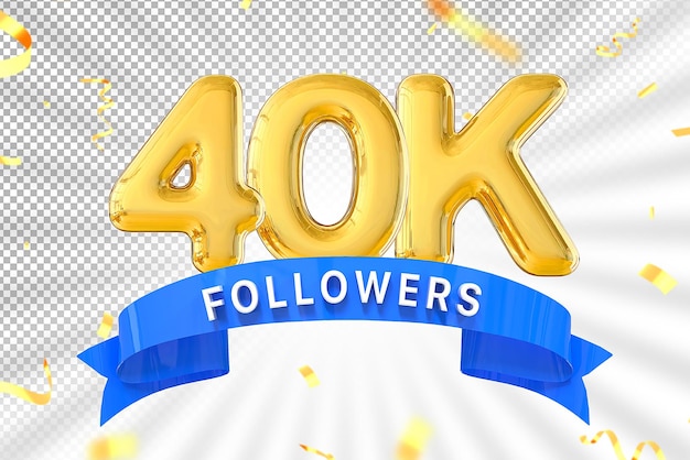 40k followers gold number