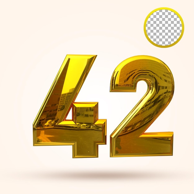 42 years anniversary 3d template premium psd