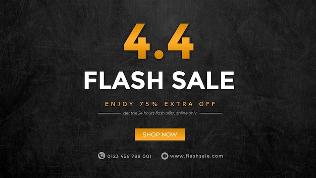 44 flash sale banner black friday sale banner design template 16x4 big sale discount modern 44 sale