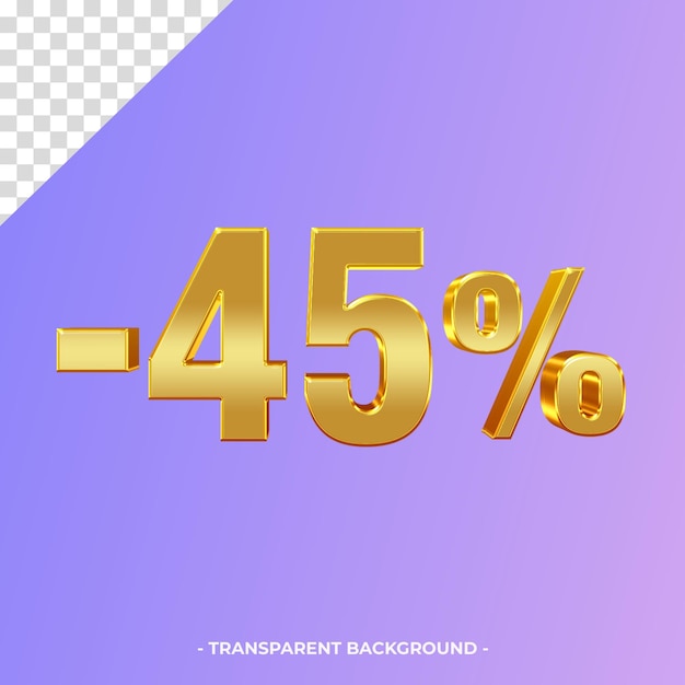 45 percent offer in 3d rendering isolated