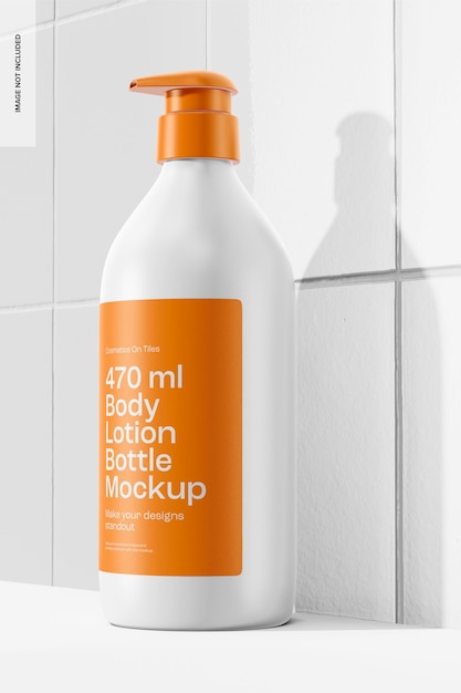 470 ml Body Lotion Bottle Mockup, Right View