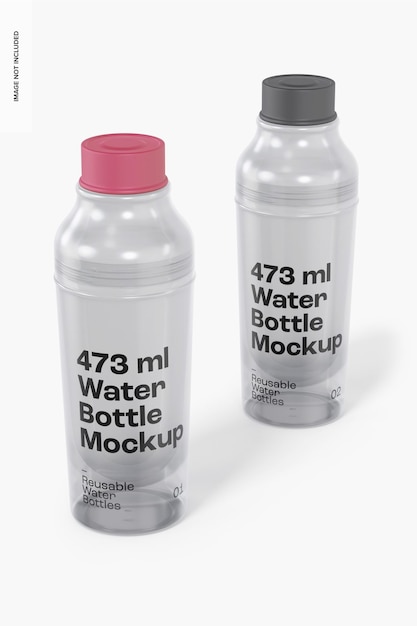 473 ml Water Bottles Mockup