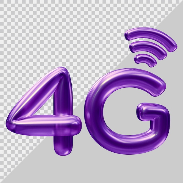 4g icon logo with 3d modern style