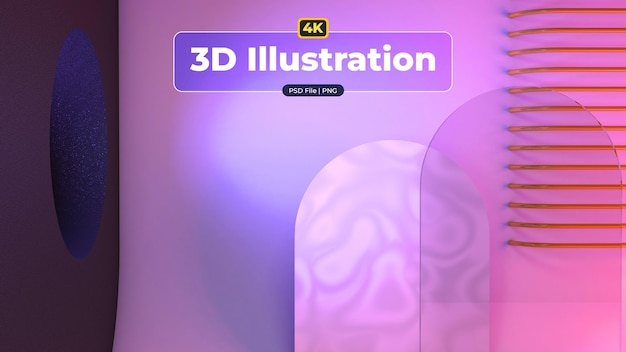 4K 3D Scenery Glass and Marble