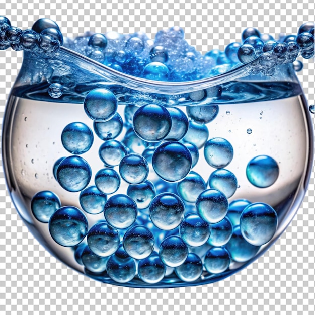 PSD 4k time lapse of water beads growing in water clos on transparent background