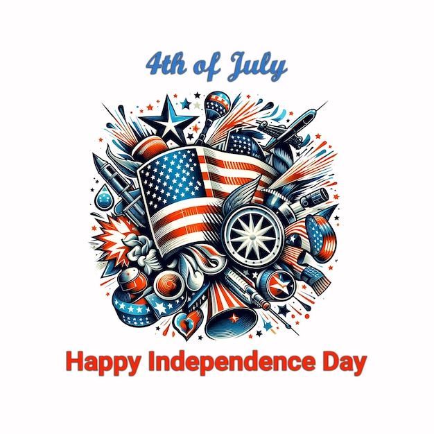 PSD 4th of july american independece day design