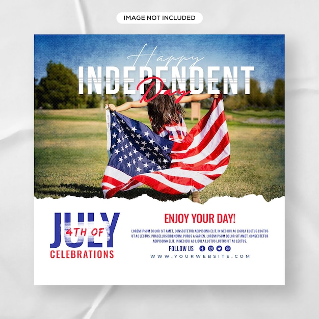 4th of July American independence day social Media post design Templates