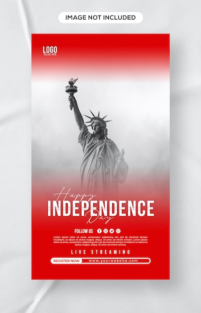 4th of July american independence day social Media story post design Template