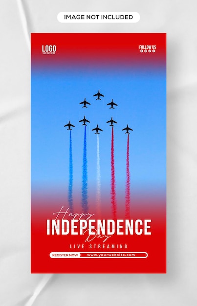 4th of July american independence day social Media story post design Template